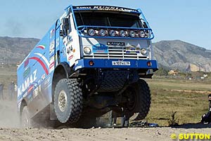 Truck leader Vladimir Tchaguine in his Kamaz