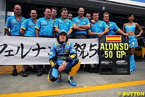 Fernando Alonso qualified for his 50th Grand Prix