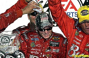 Dale Earnhardt Jr gets drenched in Victory Lane