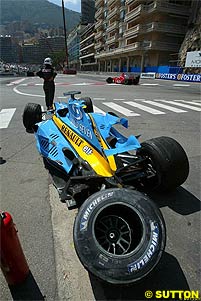 Alonso crashed out of the race