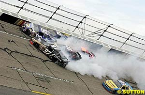 The result of Tony Stewart's 'pass' on Kurt Busch