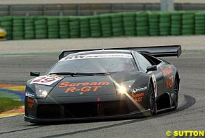 The impressive Lamborghini Murcielago R-GT, which finished third