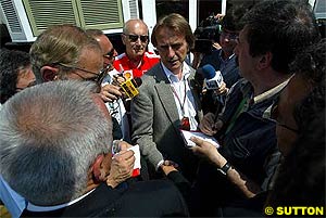 Luca di Montezemolo meets the press at Imola