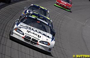 Ryan Newman leads Jimmie Johnson