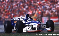 Damon Hill leads the Grand Prix of Hungary