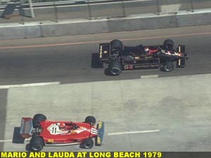 Mario Andretti and Niki Lauda at Long Beach