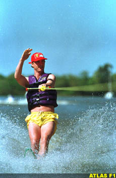 Eddie Irvine catching the wave
