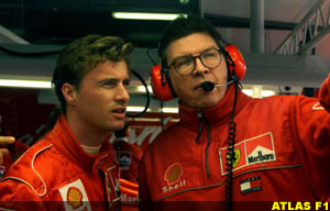 Irvine with Ross Brawn