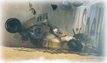 Martin Brundle wrecks his Jordan in '94