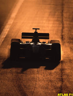 Frentzen rides off into Silverstone sunset in his Jordan