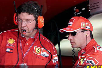 Ross Brawn and Eddie Irvine