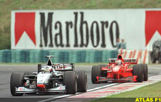 Hungary 1998, Schumacher chases Coulthard