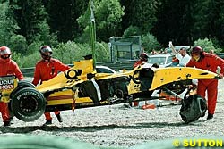 Jordan Put Sato's F1 Wreck Up for Sale