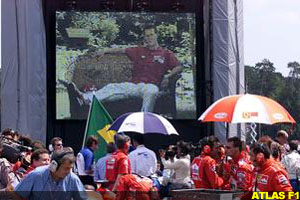 Schumacher on the screen at Hockenheim