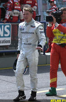 Mika Hakkinen after the crash