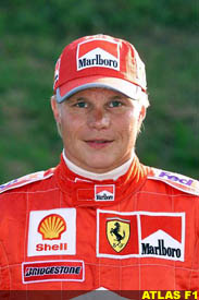 Mika Salo in a Ferrari outfit