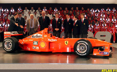 di Montezemolo and his crew, with the F399