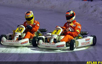 Schumacher and Badoer ice-karting