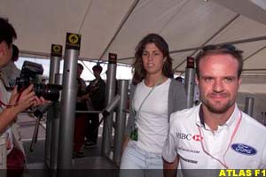Rubens Barrichello and a friend, today