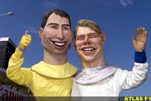 Frentzen and Hakkinen puppets