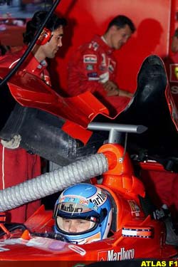 Salo with Schumacher behind, last week at Monza