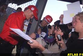 Ralf Schumacher with fans, today