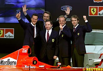 The Ferrari team at the launch