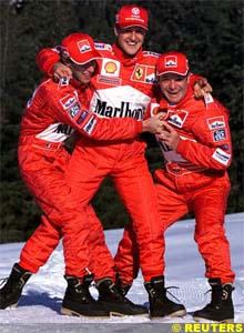 Badoer, Schumacher and Barrichello