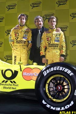 Frentzen, Jordan and Trulli, today at the launch