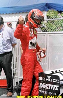 Michael Schumacher after grabbing pole