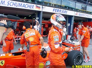Schumacher today, after he set the fastest time