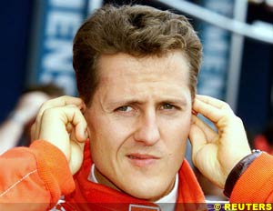 Schumacher during qualifying