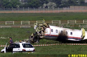 Coulthard's plane after the crash