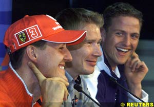 Michael Schumacher, Mika Hakkinen and Ralf Schumacher, today