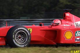 Michael Schumacher in action this morning