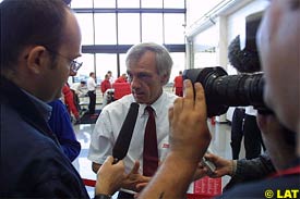 Brunner talks to the press at Toyota's factory