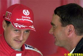 Michael Schumacher with Nigel Mansell, today