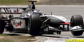 Mika Hakkinen during today's practice