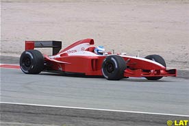 Salo driving the new Toyota, today