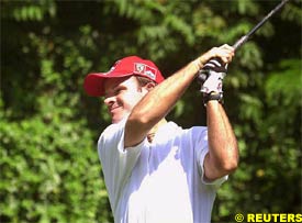 Barrichello during a golf tournament in Brazil, last week