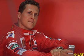 Michael Schumacher during today's first practice session