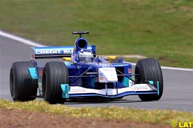 Kimi Raikkonen in action at Interlagos, today